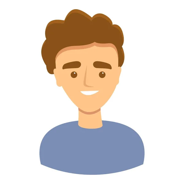 Man smiling icon, cartoon style — Stock Vector