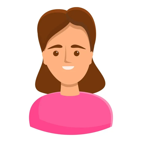 Icono de mujer feliz, estilo de dibujos animados — Vector de stock