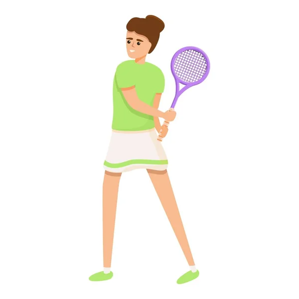 Swing raqueta de tenis icono, estilo de dibujos animados — Archivo Imágenes Vectoriales