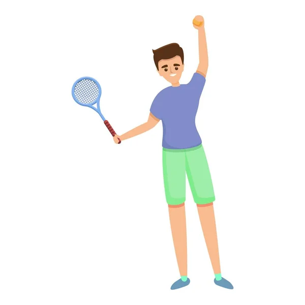 Икона тенниса, стиль мультфильма — стоковый вектор