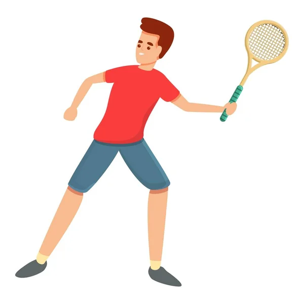 Gran icono del tenis, estilo de dibujos animados — Vector de stock