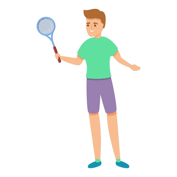 Icono de entrenamiento de tenis, estilo de dibujos animados — Archivo Imágenes Vectoriales