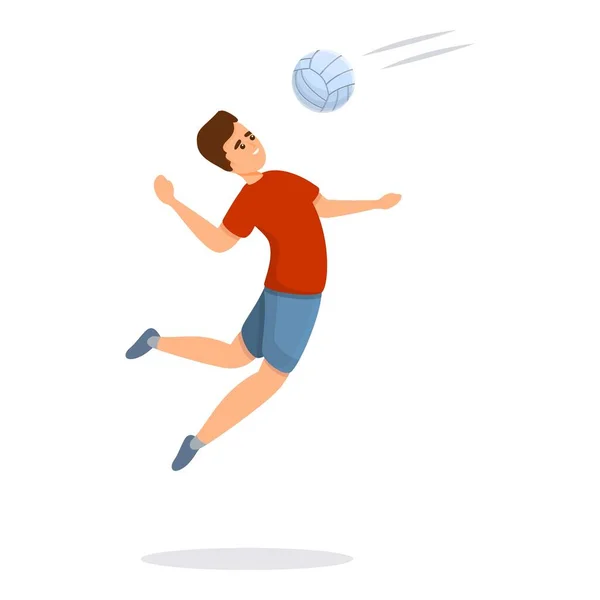 Icono de competición de voleibol, estilo de dibujos animados — Vector de stock