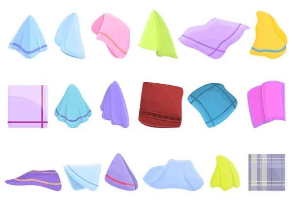 Set mit Taschentuch-Ikonen im Cartoon-Stil — Stockvektor