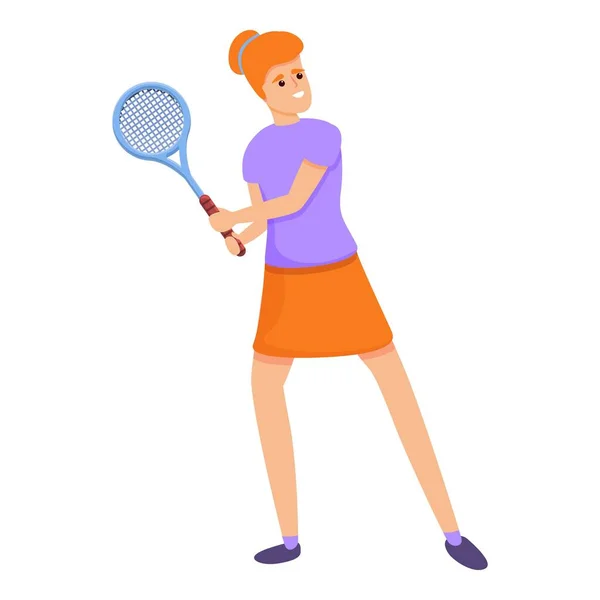 Icono de jugador de tenis profesional, estilo de dibujos animados — Archivo Imágenes Vectoriales