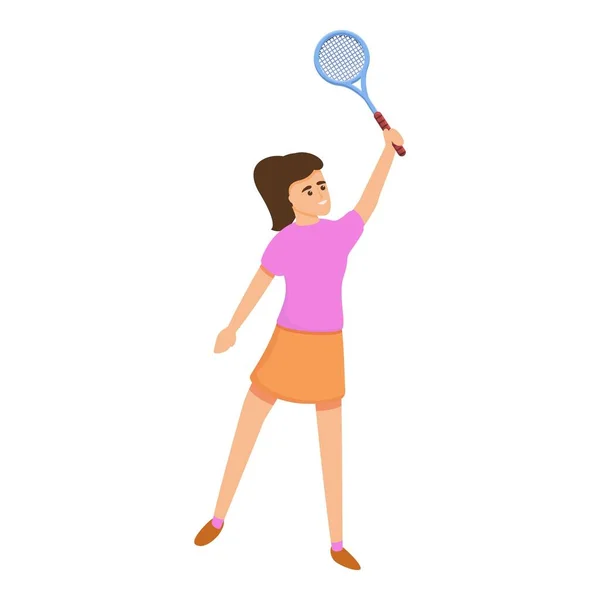 Удар в теннисную икону, стиль мультфильма — стоковый вектор