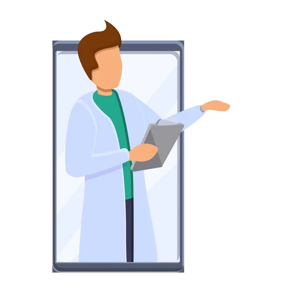 Telemedicine arts display icoon, cartoon stijl — Stockvector