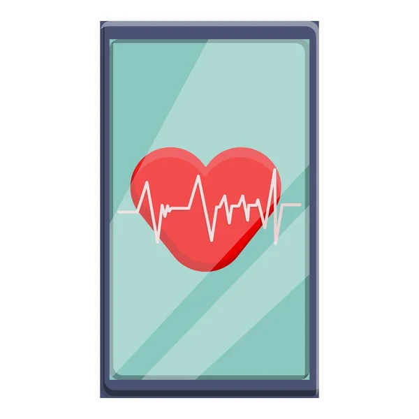 Ícone de telemedicina heartrate, estilo dos desenhos animados — Vetor de Stock