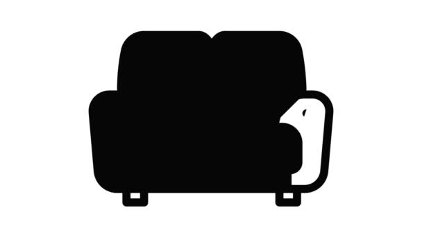 Furniture sofa icon animation — Stock Video