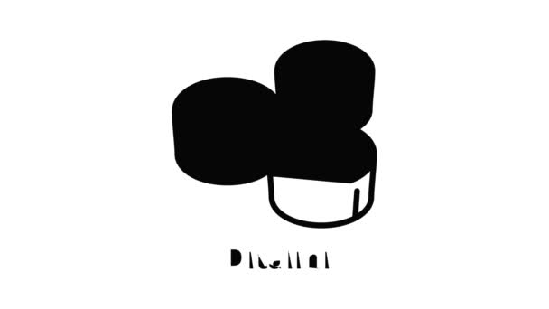 Animace ikon těstovin Ditalini — Stock video