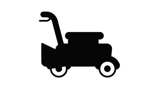 ガソリン芝刈り機のアイコンアニメーション — ストック動画