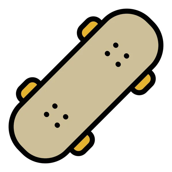 Wood plane skateboard icon, outline style — Stock Vector