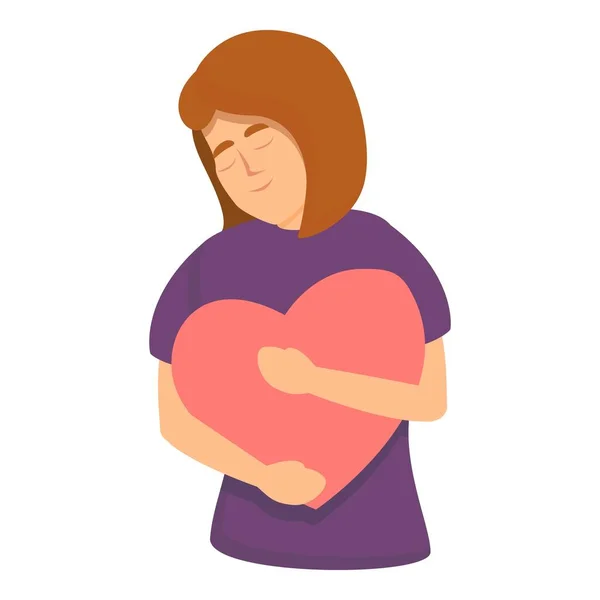 Self care love icon, cartoon style — Stock Vector