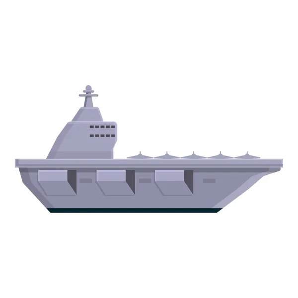 Icono de equipo de portaaviones, estilo de dibujos animados — Vector de stock