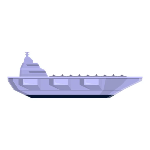 Aircraft carrier icona galleggiante, stile cartone animato — Vettoriale Stock