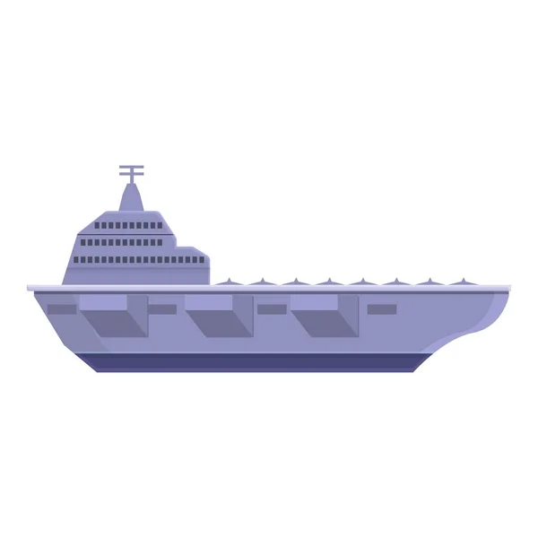 Porte-avions ariplane icône, style dessin animé — Image vectorielle