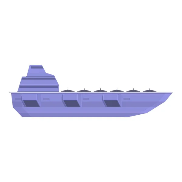 Aircraft carrier icona di difesa, stile cartone animato — Vettoriale Stock