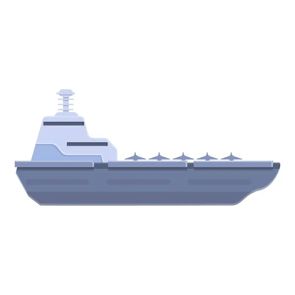 Aircraft carrier force icon, stile cartone animato — Vettoriale Stock