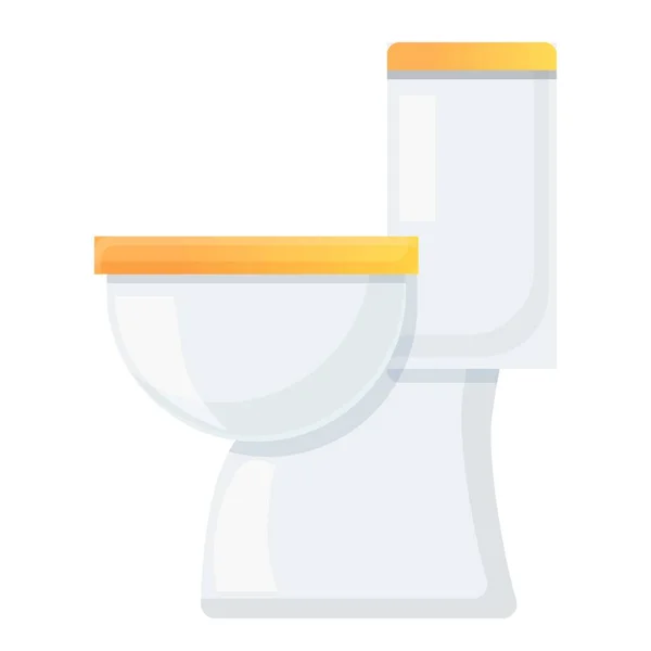 Appartement toilet icoon, cartoon stijl — Stockvector