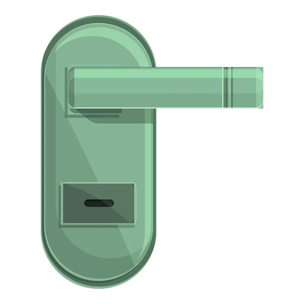 Groene deurkruk pictogram, cartoon stijl — Stockvector