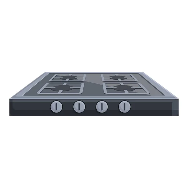 Icono de aparato de cocina de gas quemado, estilo de dibujos animados — Vector de stock