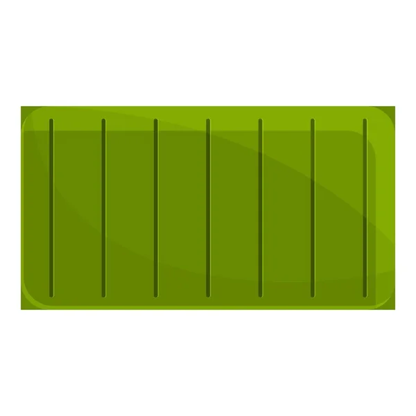 Tapis de yoga vert icône, style dessin animé — Image vectorielle
