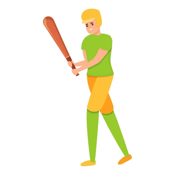 Икона бейсболиста, стиль мультфильма — стоковый вектор