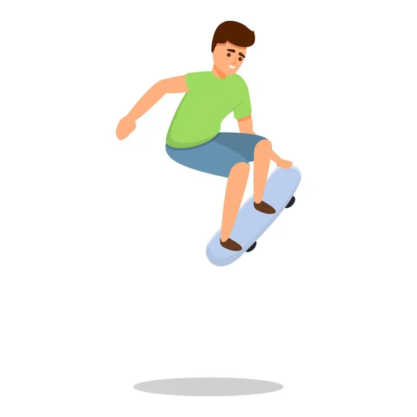 Фристайл прыжок на скейтборде икона, стиль мультфильма — стоковый вектор