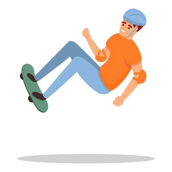 Иконка со скейтбордингом, стиль мультфильма — стоковый вектор
