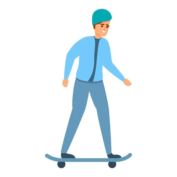 Studenten-Skateboarding-Ikone im Cartoon-Stil — Stockvektor