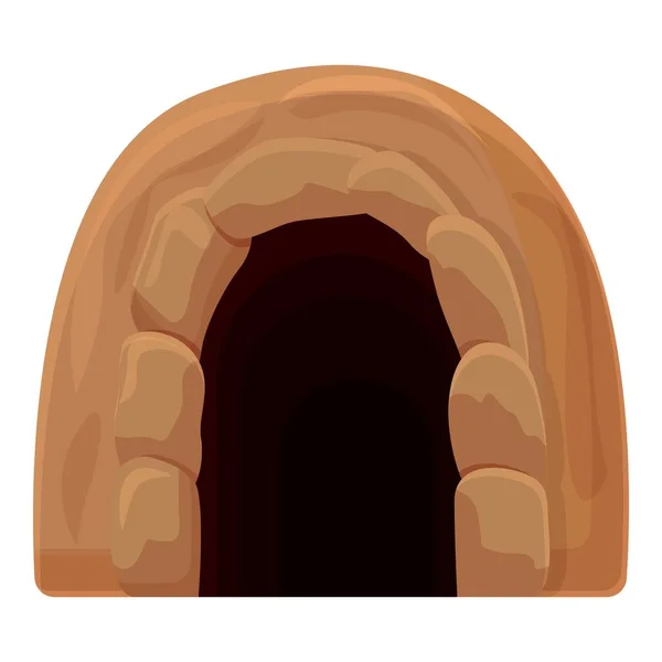 Kamienny tunel ikona, styl kreskówki — Wektor stockowy