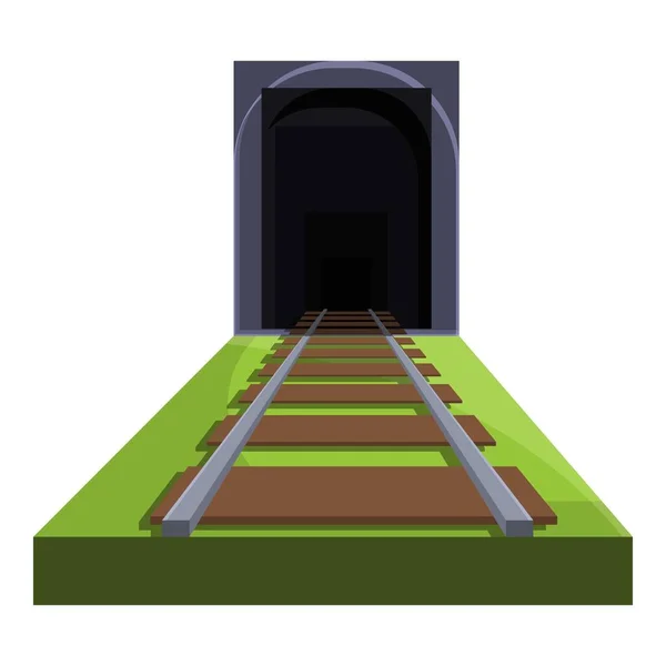 Ícone de túnel terrestre ferroviário, estilo cartoon — Vetor de Stock