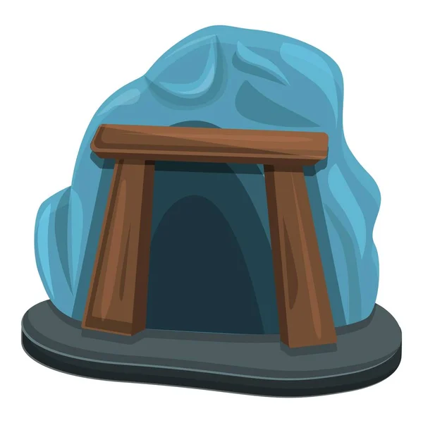 Icono de mina de túnel, estilo de dibujos animados — Vector de stock