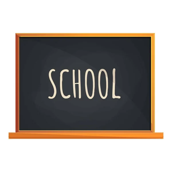 School word chalkboard icon, cartoon style — Stock Vector