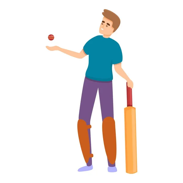 Cricketball-Spiel-Ikone im Cartoon-Stil — Stockvektor