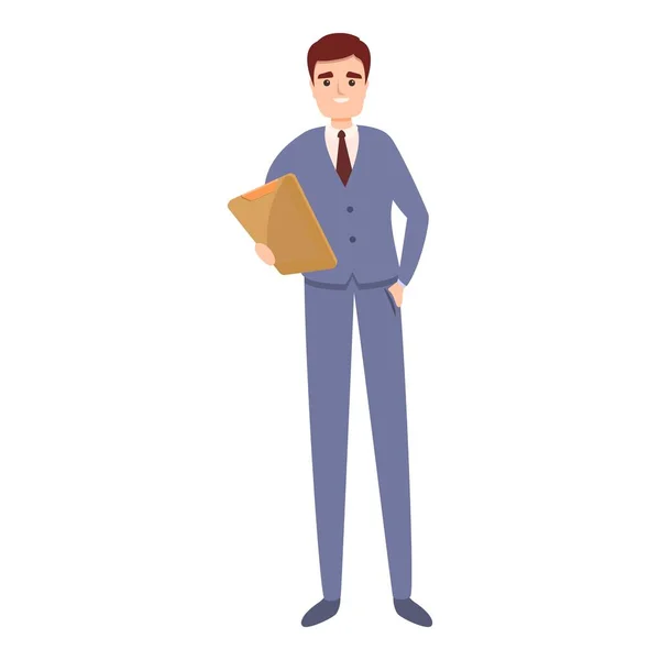 Icône de l'agent d'affaires, style dessin animé — Image vectorielle