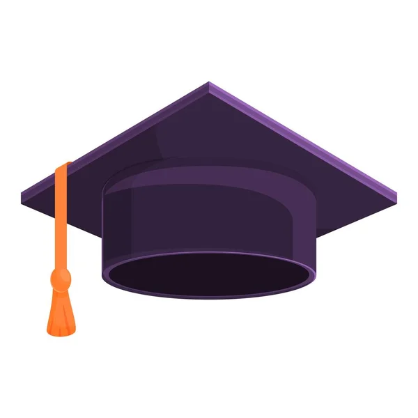 Ikona absolventského klobouku, kreslený styl — Stockový vektor
