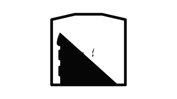 Blacksmith open haard pictogram animatie — Stockvideo