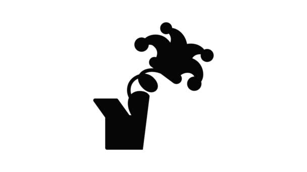 Caja de primavera bufón sombrero icono de animación — Vídeos de Stock