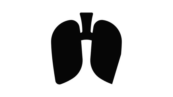Rökning lungor ikon animation — Stockvideo