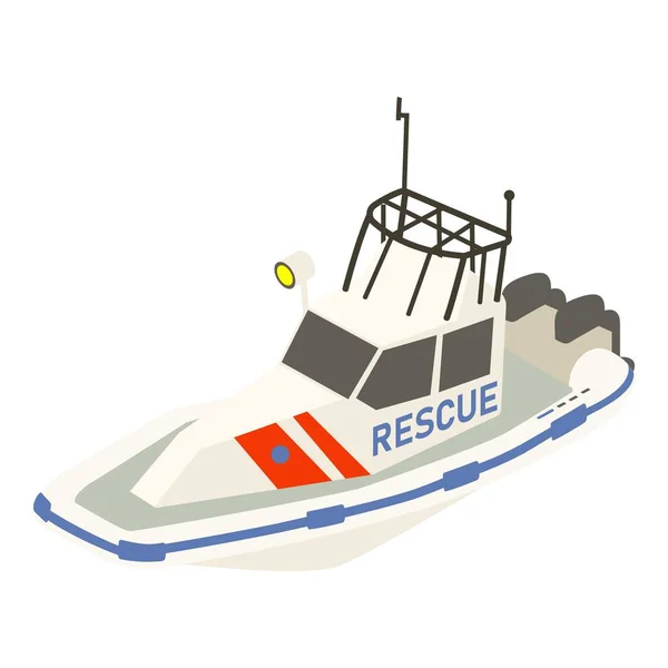 Rescue ship icon, isometric style — Stock Vector