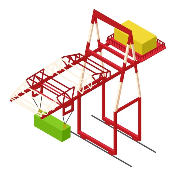 Icône du matériel d'expédition portuaire, style isométrique — Image vectorielle