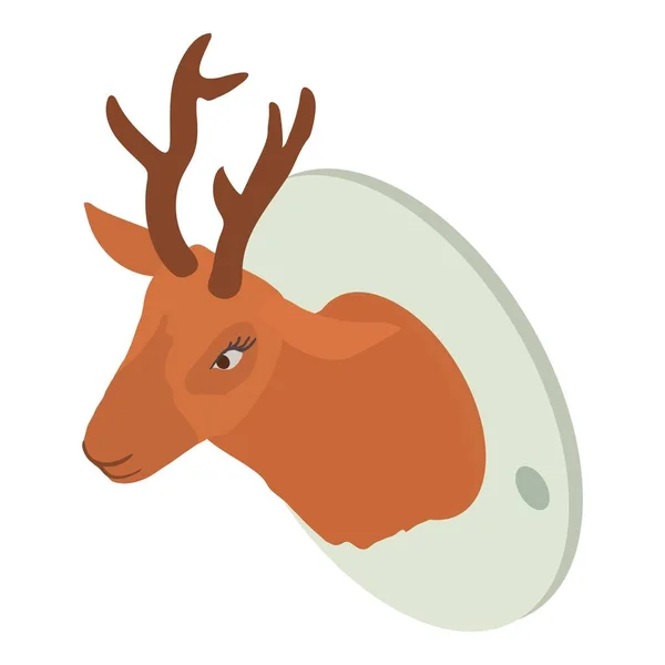 Ícone de cabeça de veado de caça, estilo isométrico — Vetor de Stock