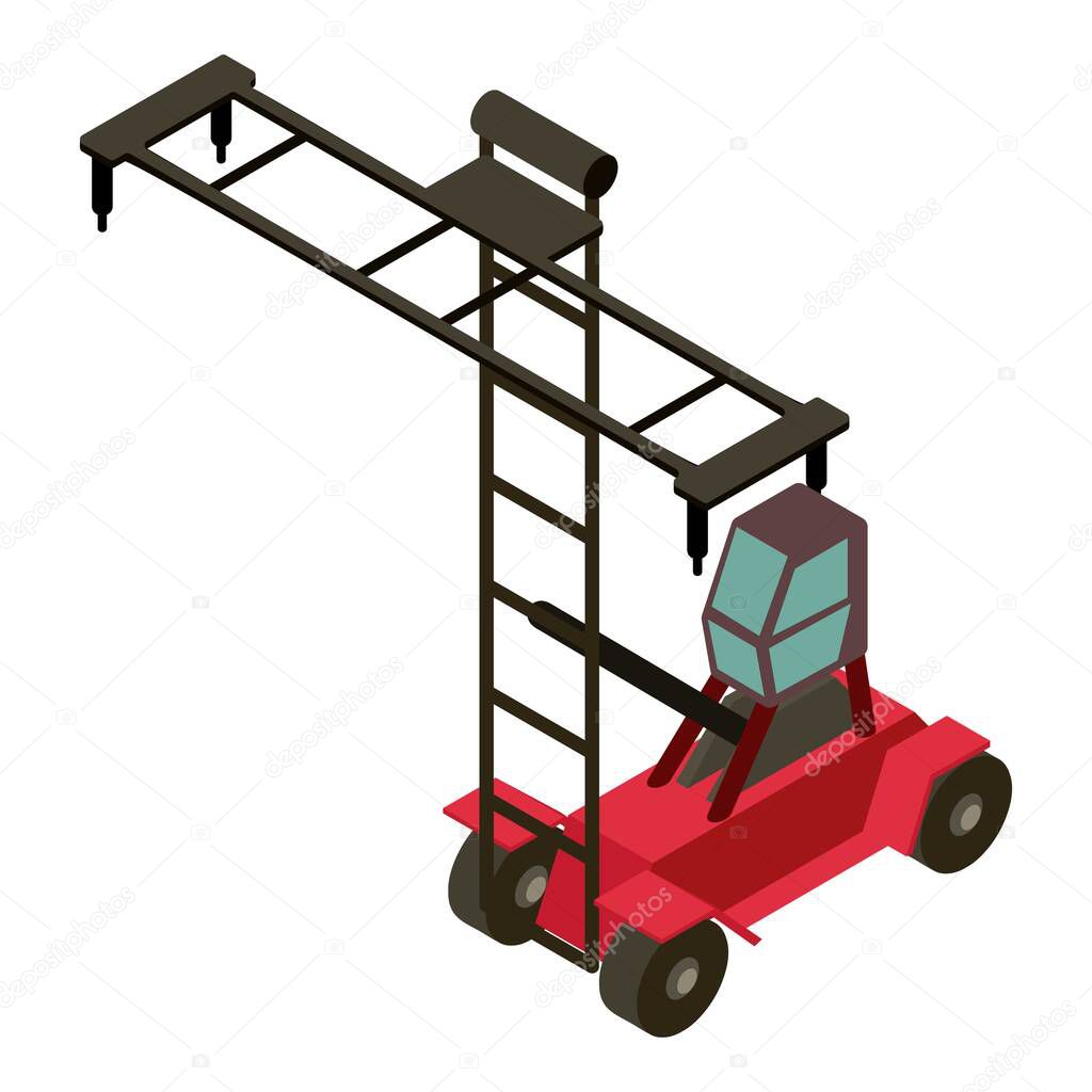 Container stacker icon, isometric style