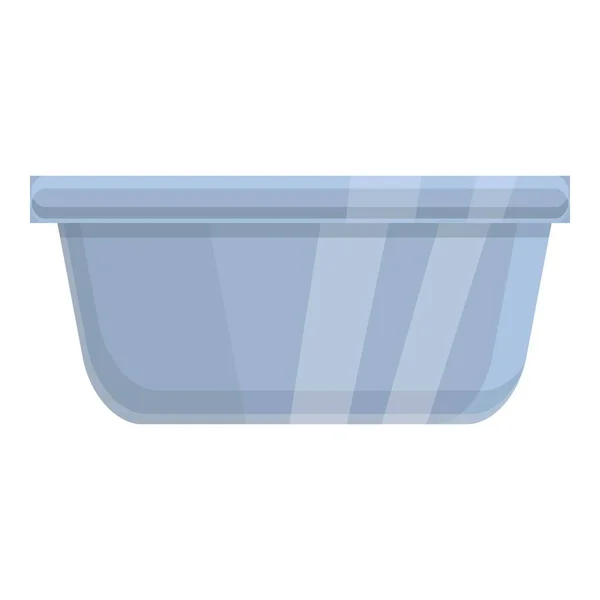 Plastic food container icon, cartoon style — Stock Vector