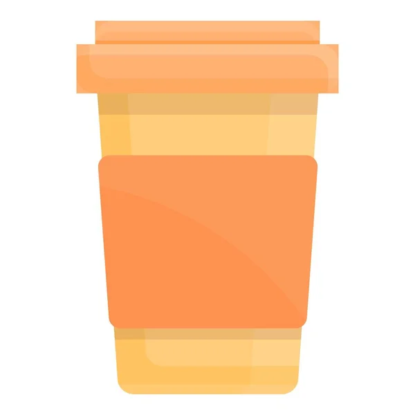 Icono de vidrio de café, estilo de dibujos animados — Vector de stock