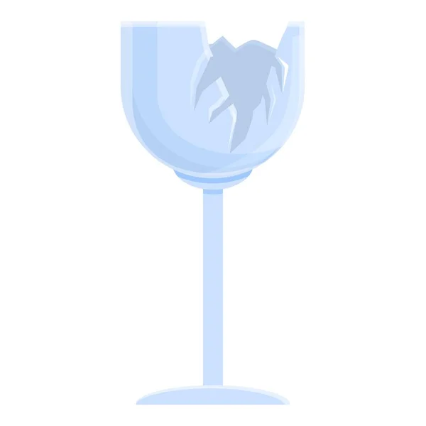 Icône en verre endommagé, style dessin animé — Image vectorielle