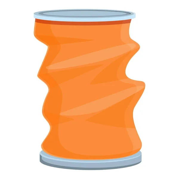 Icono de lata arrugada, estilo de dibujos animados — Vector de stock