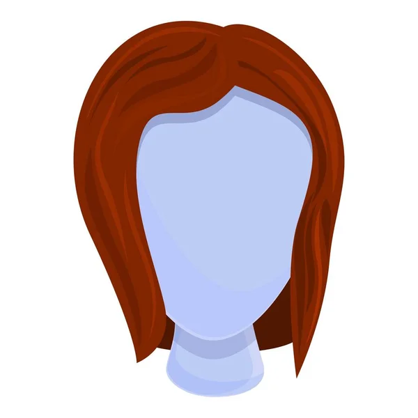 Икона женского парика, стиль мультфильма — стоковый вектор