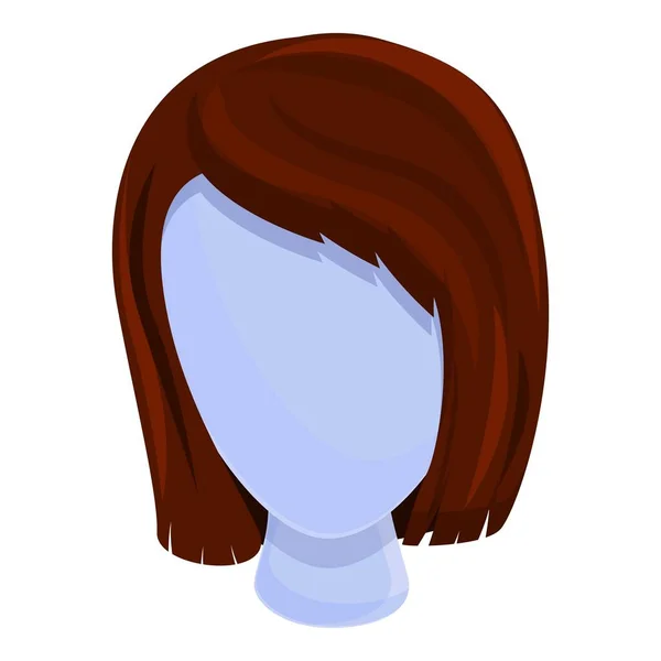 Actress wig icon, cartoon style — Stock Vector